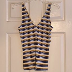 Striped fitted tank top